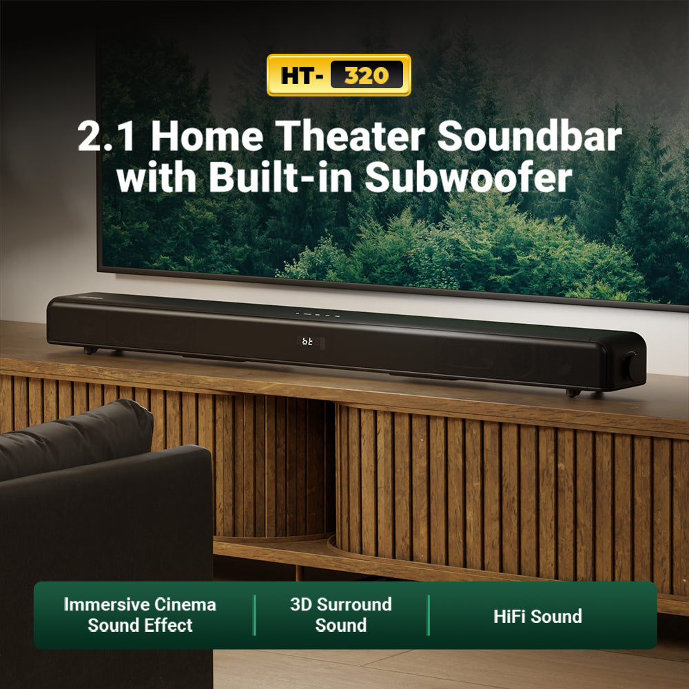 HT-320—2.1 Home Theater Soundbar with Built-in Subwoofer