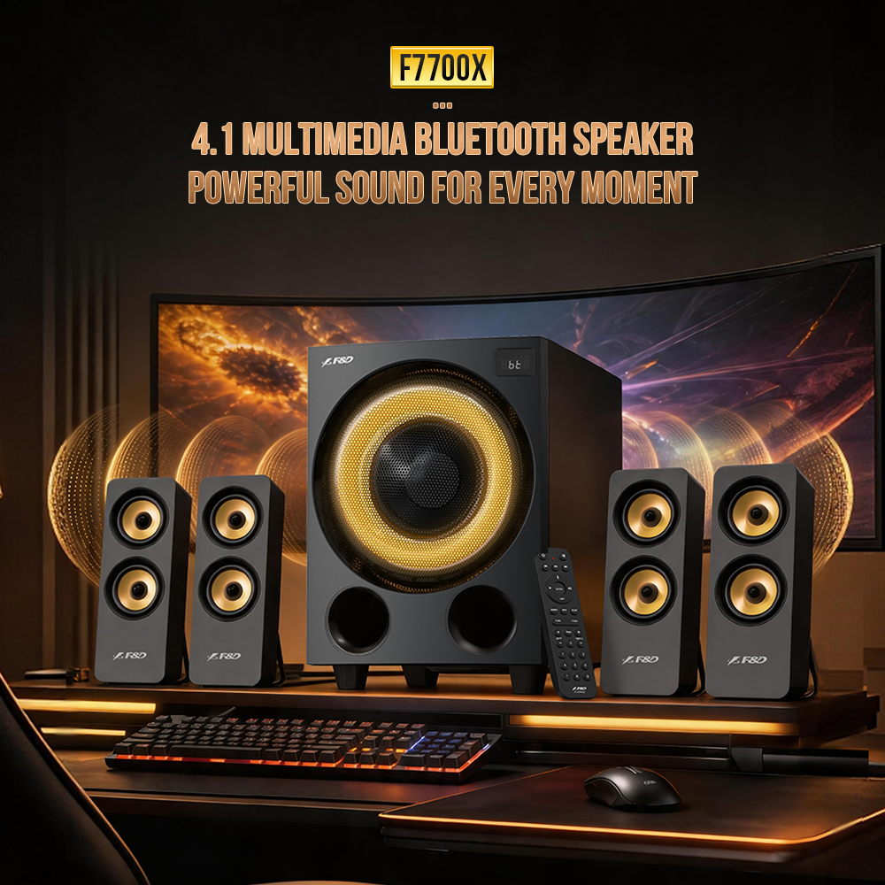 Fenda F7700X 4.1 Multimedia Speaker System | Home Theater Bass Audio
