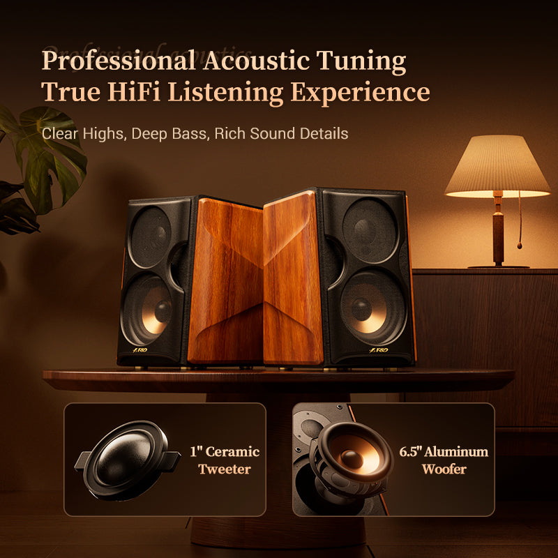F&D R80BT 160W Hi-Fi Bluetooth 5.4 Powered Bookshelf Speakers