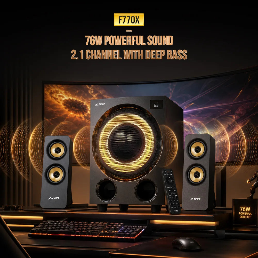 Fenda F770X 2.1 Multimedia Speaker | Powerful Bass & RGB Atmosphere