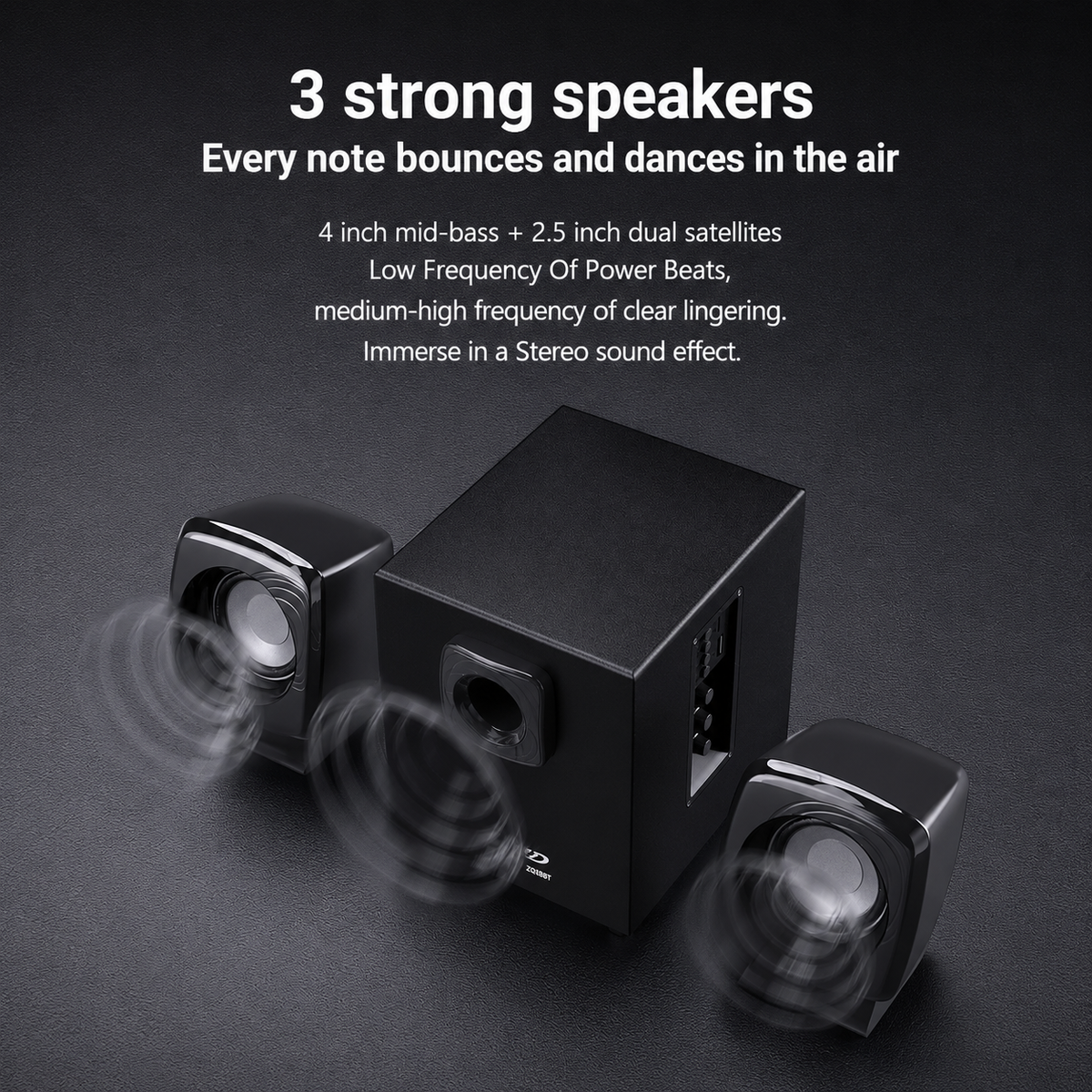 F&D F203BT 2.1 Channel Bluetooth Multimedia Speaker System with Subwoofer 11W Powerful Sound for PC, TV & Mobile
