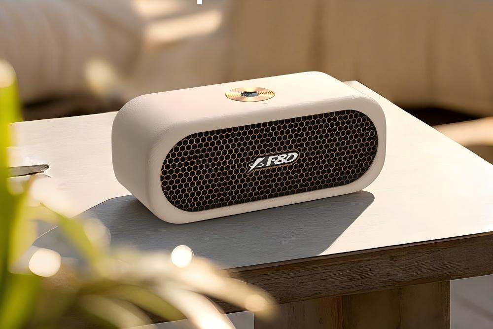 Fenda RW20 White Desktop Bluetooth Speaker – Retro Design with Rich Bass HiFi Sound