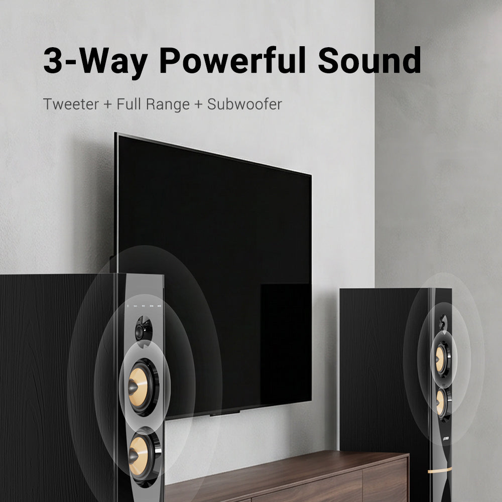 F&D Fenda T-88X 2.0 Tower Speaker | Powerful Wooden Home Theater Sound System